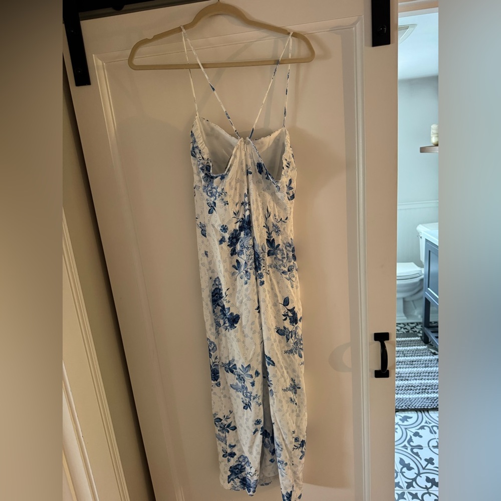Zara Blue Floral Midi Dress - Picture 3 of 3
